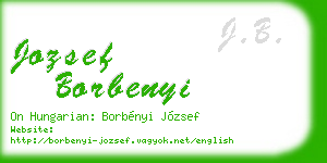 jozsef borbenyi business card